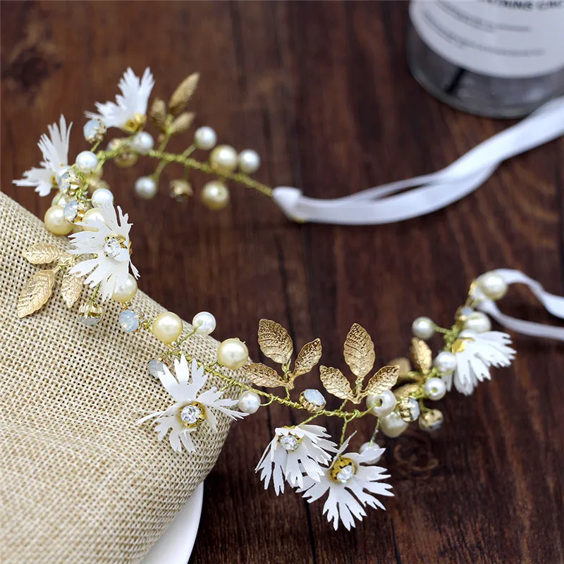 Pearl Hair Jewelry Handmade Crystal Wedding Tiara Hairband Headpiece Bridal Hair Accessories