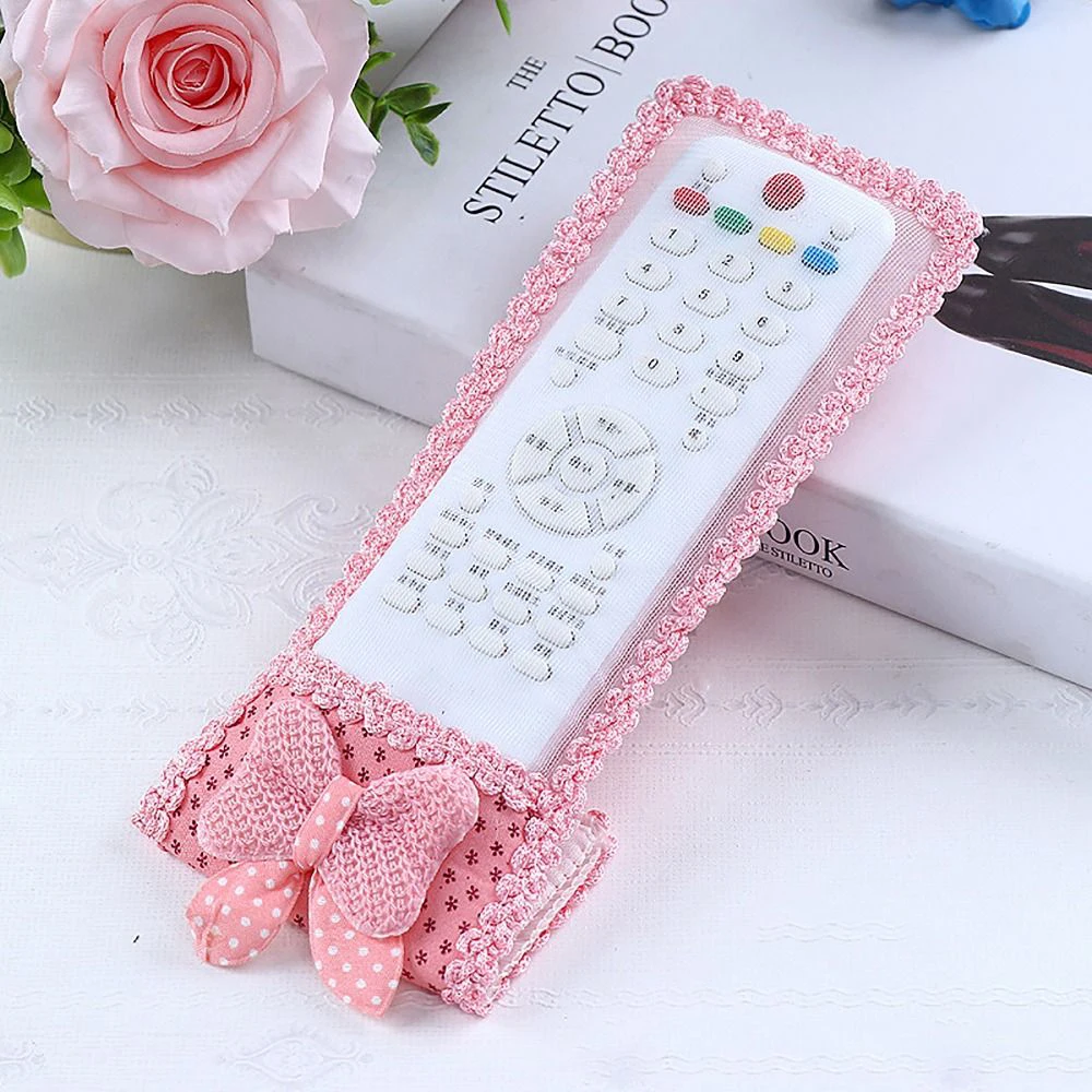 Charming Lace Remote Control Dust Cover with Bow Accent
