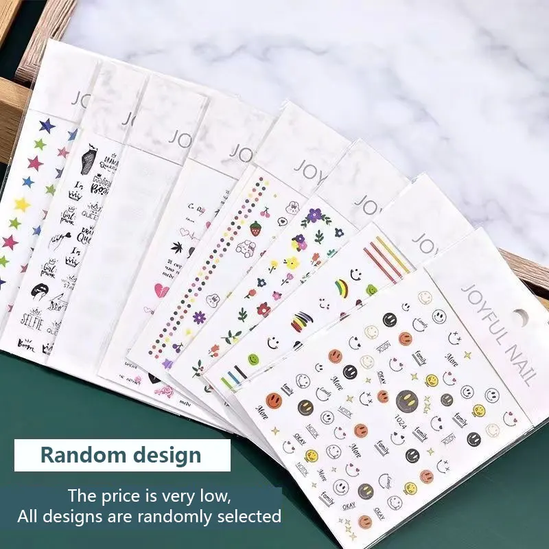 Random 50 PCS Stickers for nails Press on nails Toe nail art Decoration Women manicure supplies 5