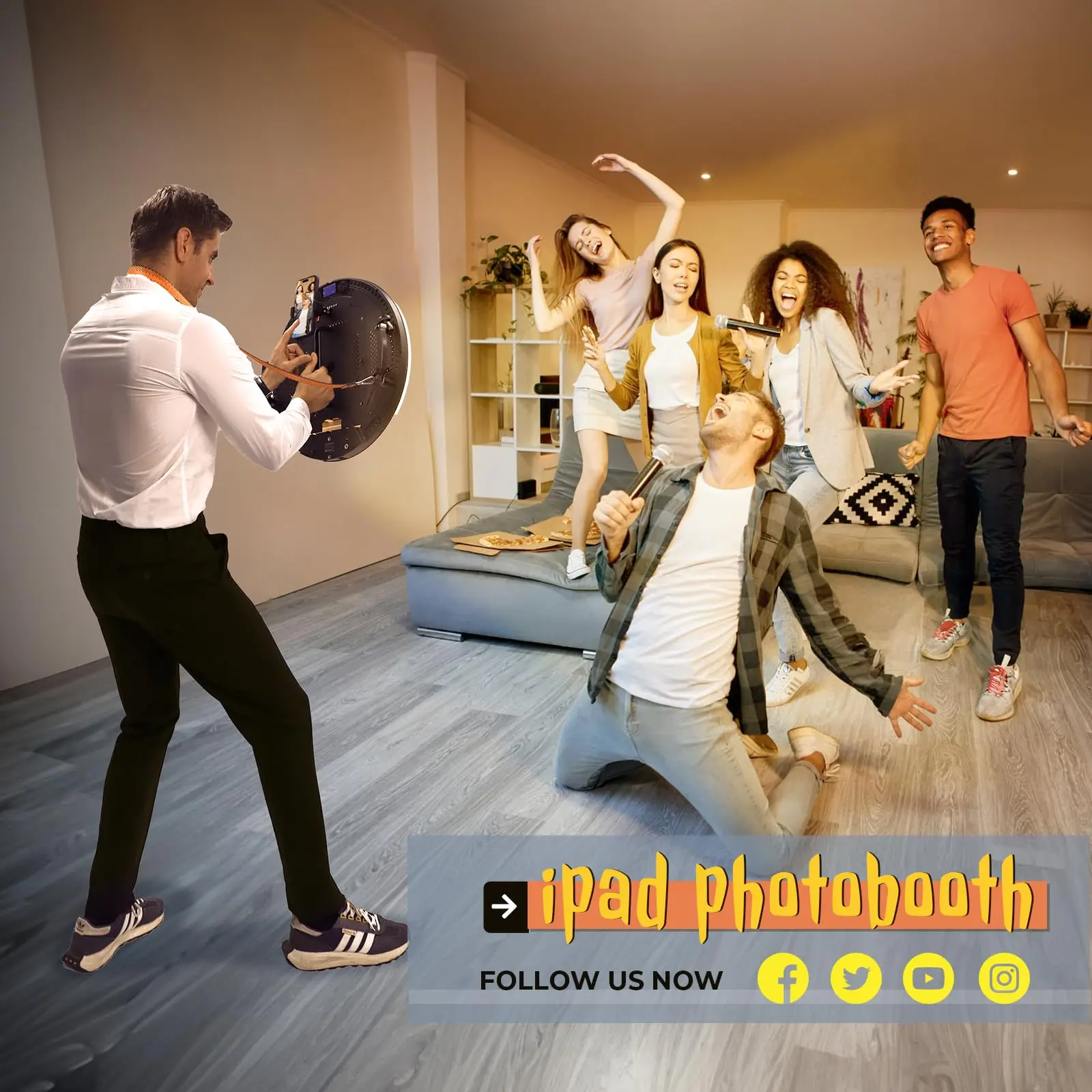 Roaming Photo Booth Compatible with Ipad 10.9in 10.2in, Portable Photo Booth Ring Light for Ipad Photobooth Machine with Softwar 5