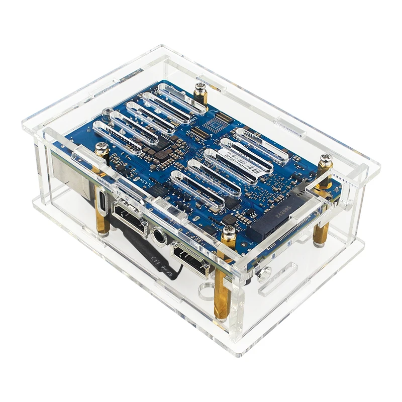 Orange Pi 5 Max Acrylic Case Transparent Shell Protective Box Cooling Fan Alumin