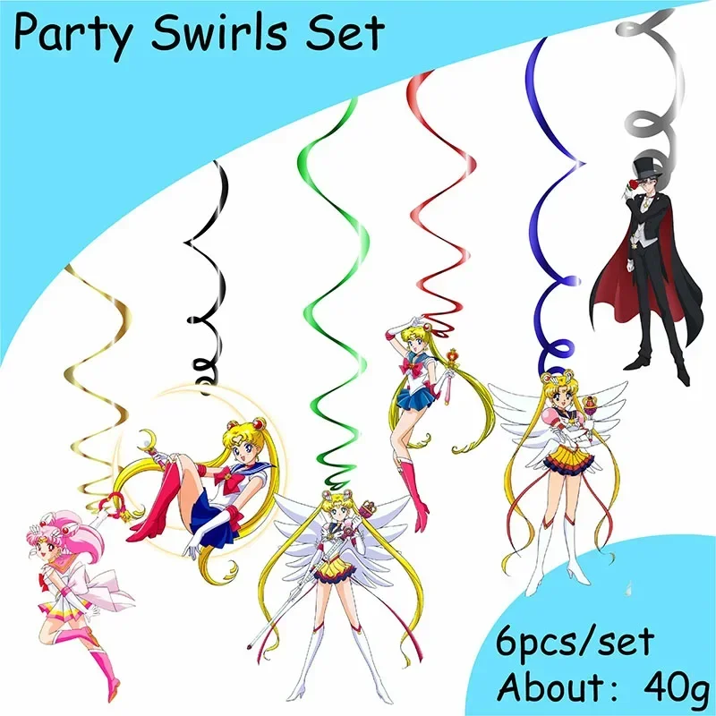 thumbnail image 1 of Juego de vajilla para fiestas de Sailor Moon de MINISO, vasos, platos y servilletas para niños, decoración para fiestas de cumpleaños, baby shower para niños y niñas, 1 of 5