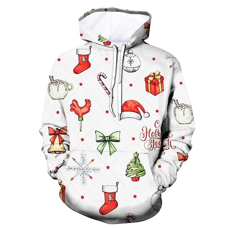 

Christmas Snowflakes Santa Claus Graphic Hoodies Men 3D Printed Hooded Hoody Cute Streetwear Pullover Women Winter Sweatshirt