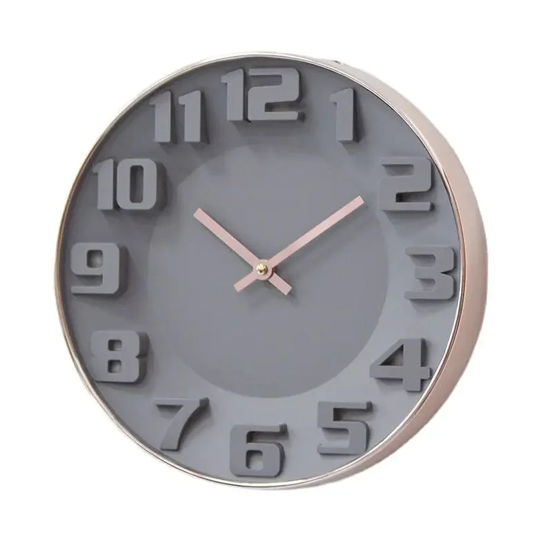 Rose Gold 3D Wall Clock Without Numbers
