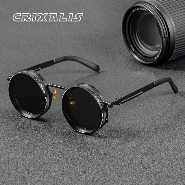CRIXALIS lunettes de soleil rondes polarisées ND9 gradation réglable hommes femmes rétro Punk hommes lunettes de pêche nuances extérieures UV400