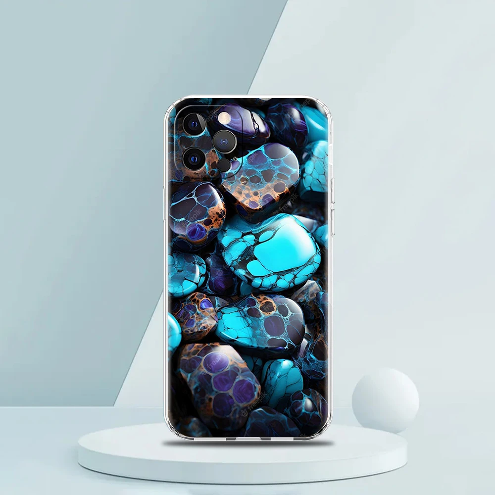 Elegant Transparent Stone-Patterned Phone Case - Soft Shell Cover