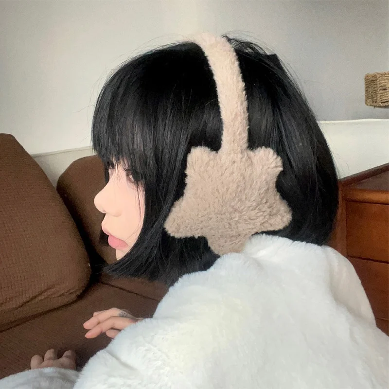 Warm Earmuffs Fur Earmuffs Y2k Women Fluffy Lovely Earmuffs Autumn Winter Cold-proof Plush Keep Warm Earflap Fashion Versatile Solid Color Irregular Earcap