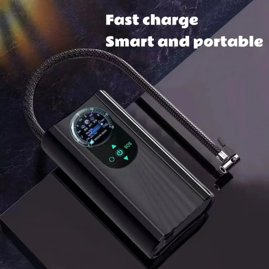 Car air pump tire pressure car wire with barometer electric air pump
