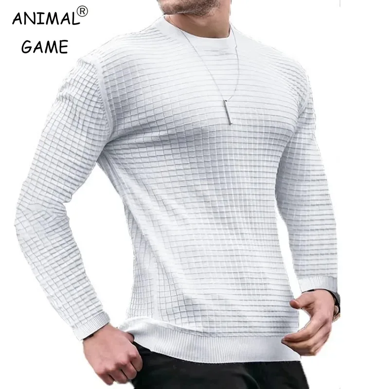 Men's Casual Long Sleeve Basic Knitted Sweater Pullover Male Round Collar Autumn Winter Tops Sweatshirts T-shirt basic sweater