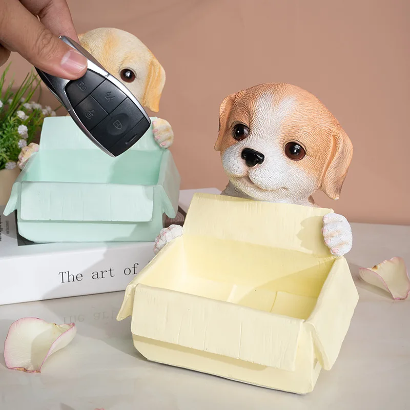 

Creative home key locker, cute puppy accessories, handicrafts, porch, living room decoration, storage items