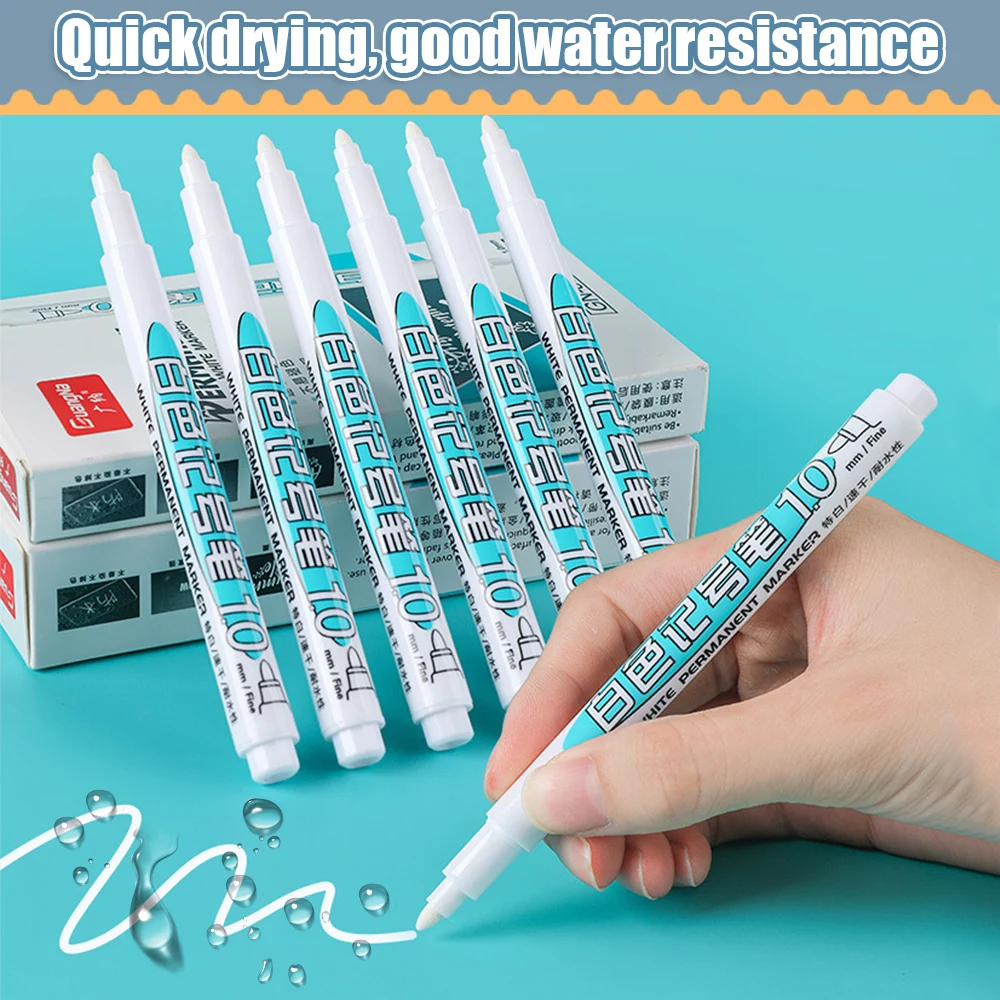 1 PC White Marker Pen Oily Waterproof Plastic Gel Pen for Writing