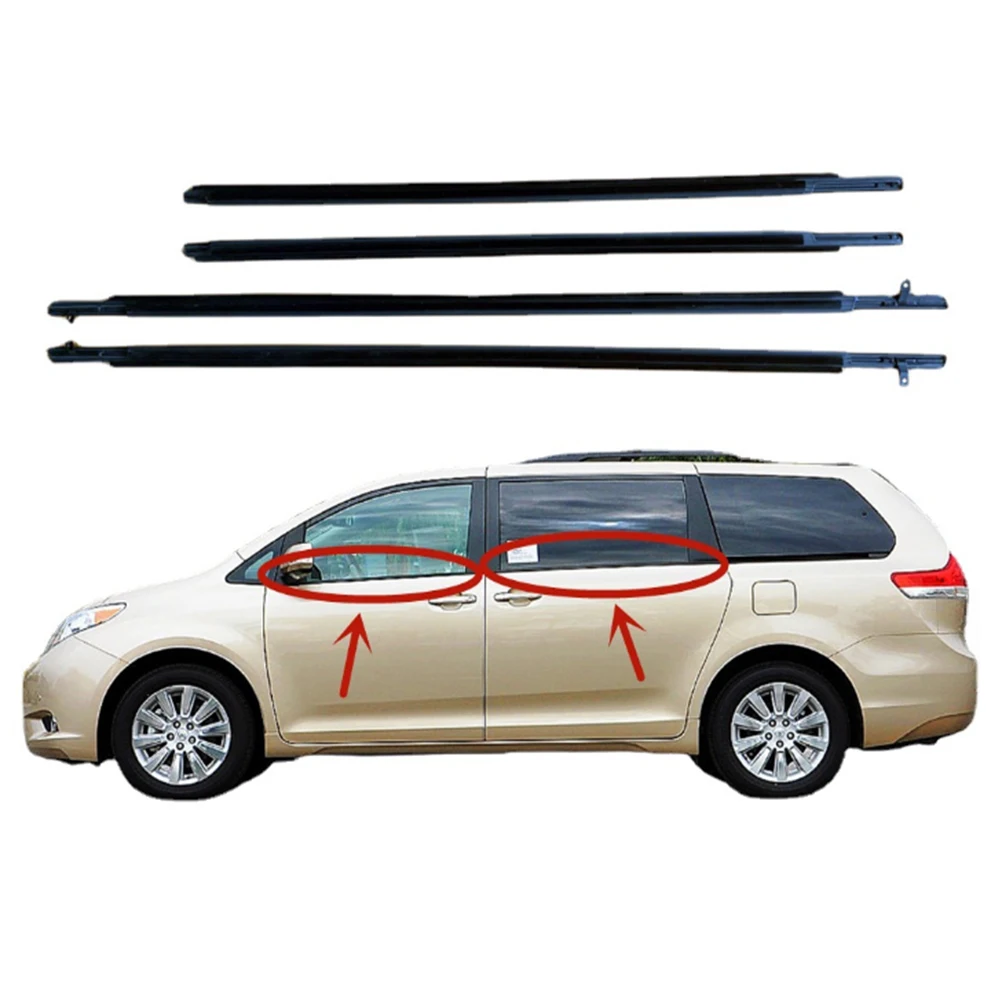 4PCS Car Window Moulding/Weatherstrip Seal For Toyota Corolla 2009-2012 - Replacement Trim 7573012300