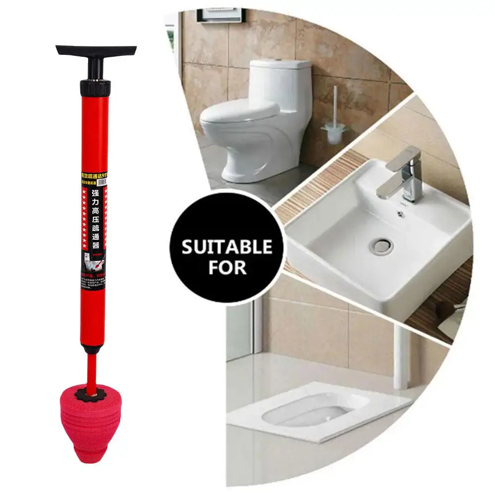 High Pressure Toilet Unblock One Shot Toilet Pipe Plunger Quickly Unblock Household Toilet Sewer Dredging Plunger 1/2Pcs 2