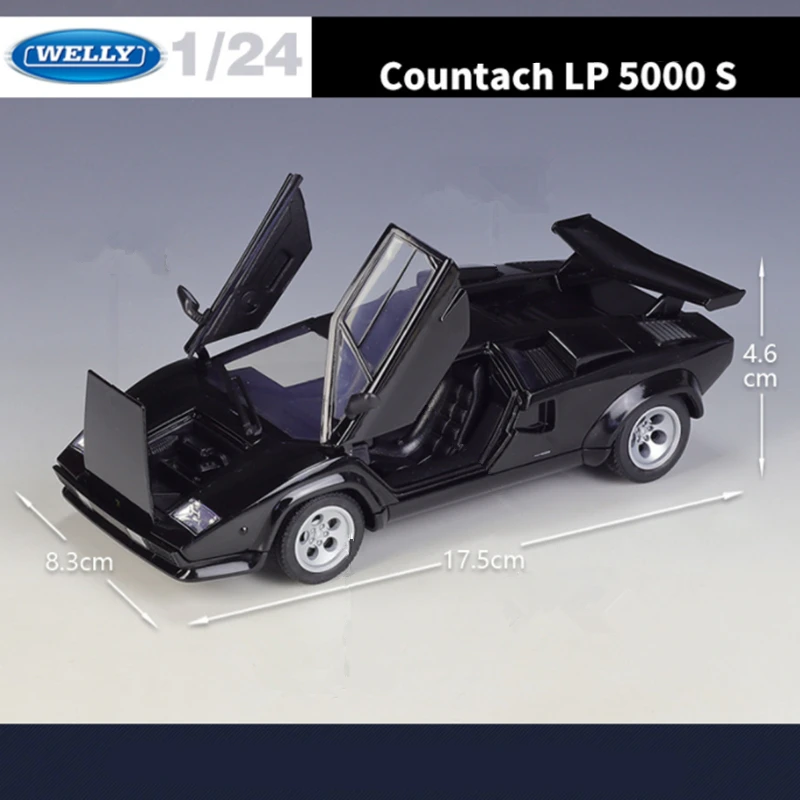 Welly 1:24 Lamborghini Countach LP5000s Alloy Sports Car Model Diecasts Metal Race Car Model Simulation Collection Kids Toy Gift 4