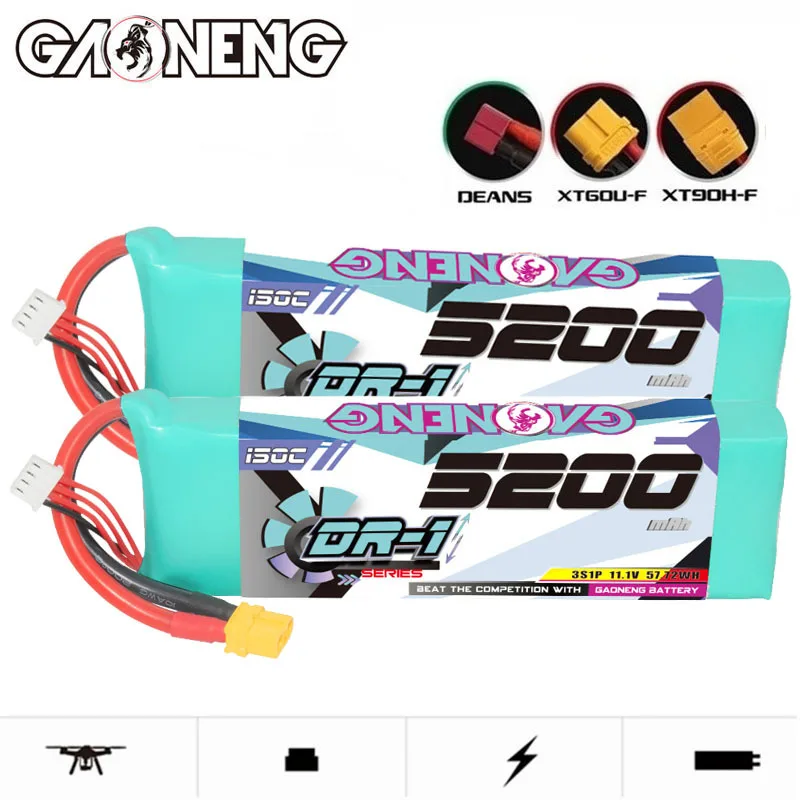 

Upgraded 150C GNB 11.1V 5200mAh Lipo Battery For RC KM Racing Cars Four Drive Off-Road Spare Parts 3S Cars Battery