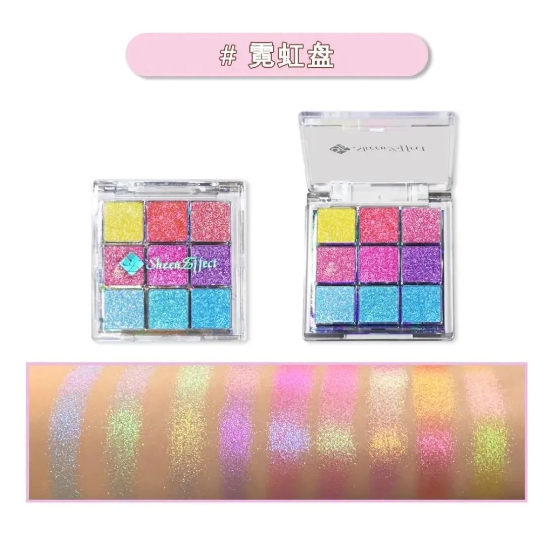 Sheeneffect 9 color eyeshadow plate chameleon delicate and shimmer eyeshadow makeup cosmetics
