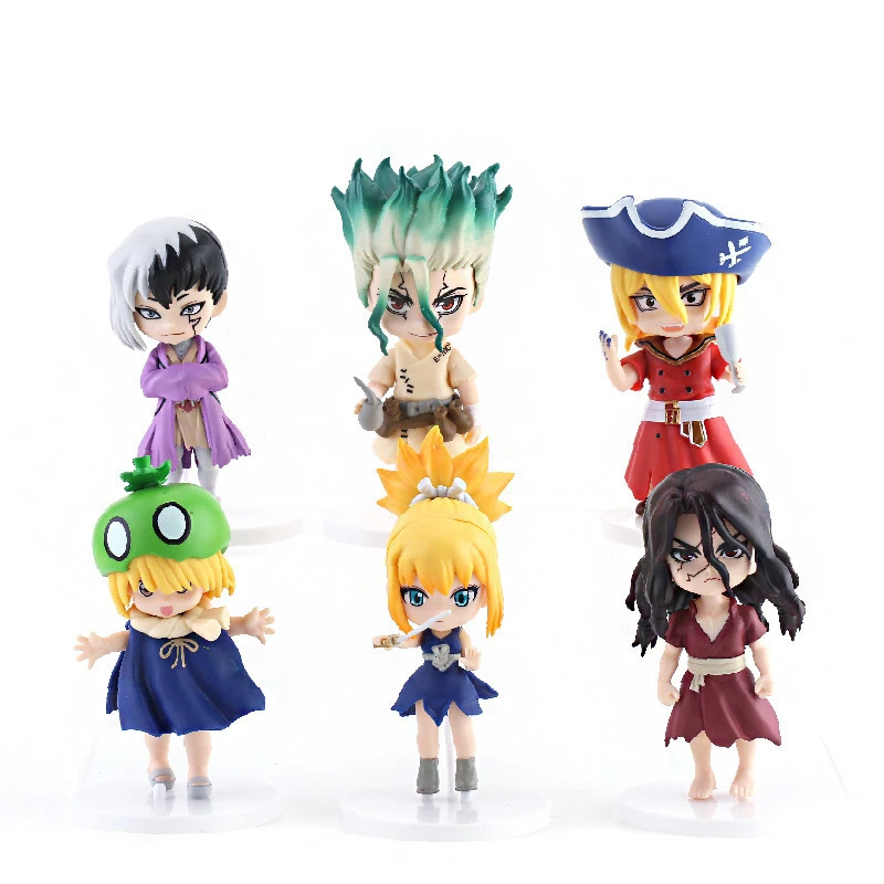6 Pcs/Set Dr.STONE 10cm Figure Kingdom of Science Ishigami Senkuu