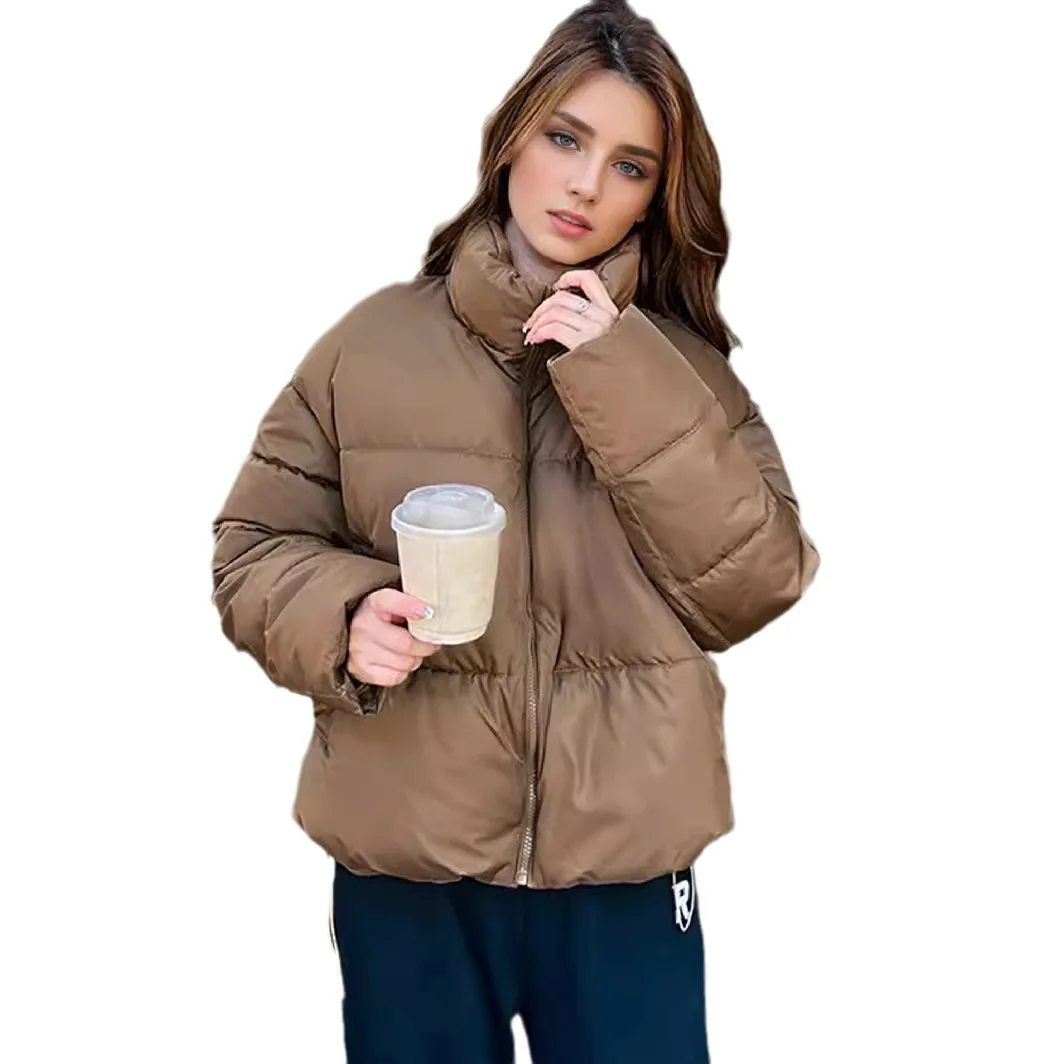 Women's Cotton Jacket Winter Female Pure Color Thicken Warm Winter Jacket Women's Casual Short Cotton Coat Clothing