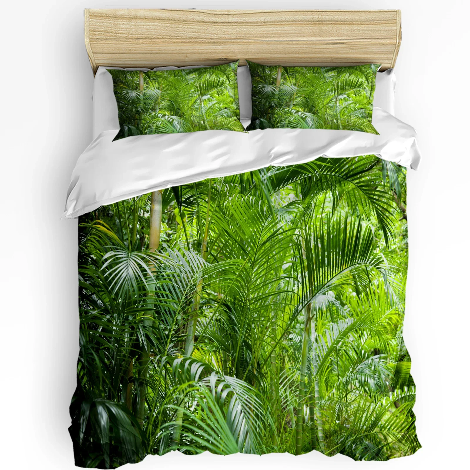 

Jungle Trees Green Plants Printed Comfort Duvet Cover Pillow Case Home Textile Quilt Cover Boy Kid Teen Girl 3pcs Bedding Set