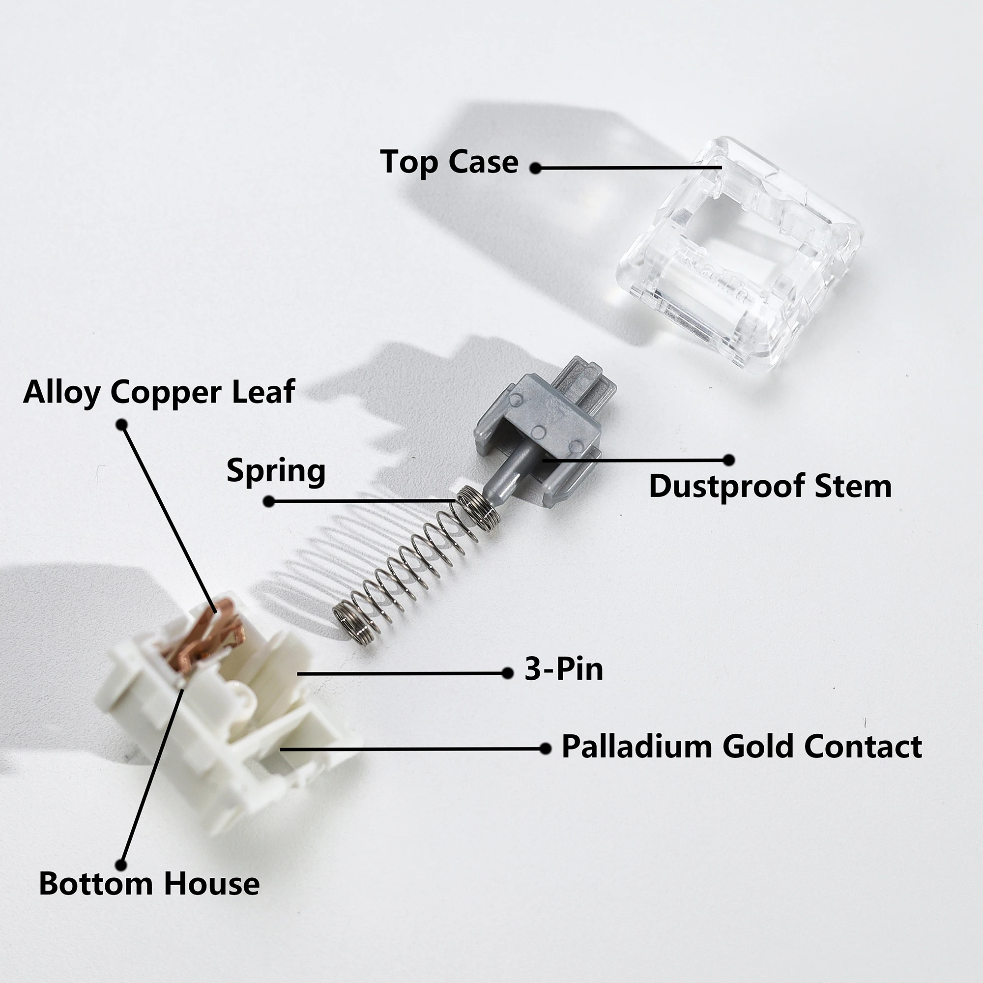Kailh 스피드 실버 스위치 기계식 키보드 스위치 크리미 리니어 3핀 40gf 사전 윤활 처리된 60 게이밍 키보드 키트 스위치