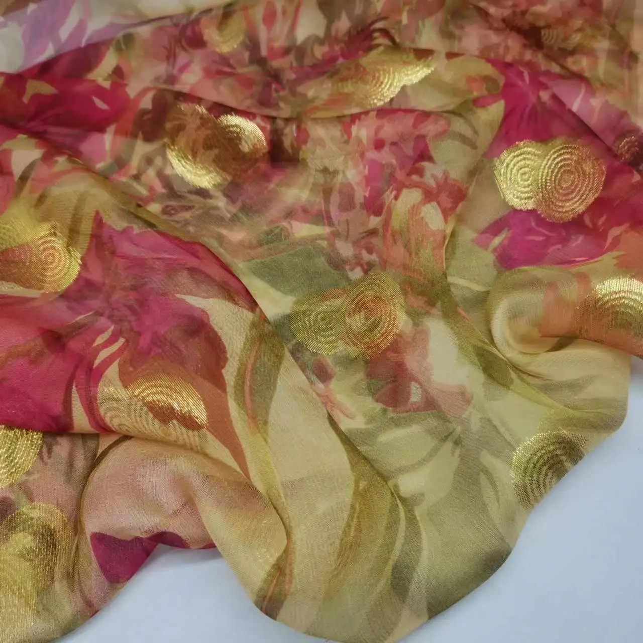 Saree Mulberry Silk Metallic Lurex Brocade Metallic Sudan Toub Fabric Soft Somali Dirac DIY Cloth Dress Scarf Material