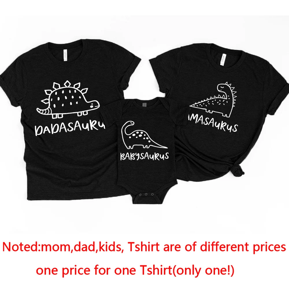Dinosaur Family Shirts Mommy Daddy Shirt Baby Bodysuits Family Matching Outfits Short Sleeve Family Tshirt Family Gift Shirt 4