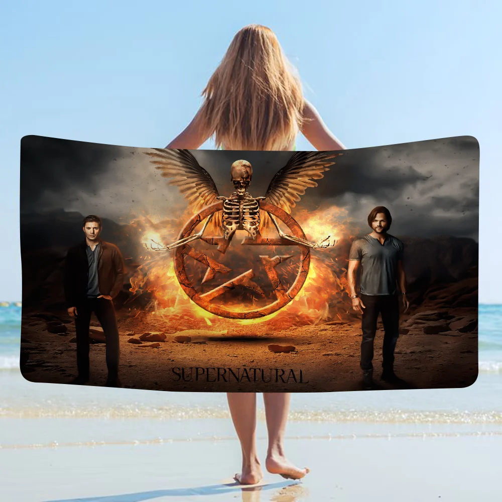 Supernatural SPN Dean And Sam Beach Towel Colorful Bath Towels For Girl Microfiber Quick Dry Custom Sand Free Beach Yoga Spa Gym 3