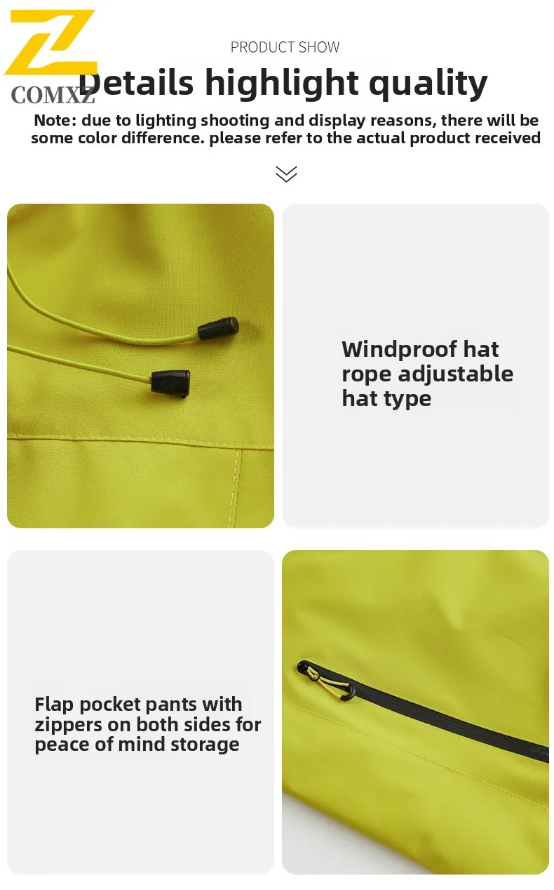 EiAO 2025 New Waterproof Windproof Hiking Jacket - Men Women Outdoor Raincoat for Camping Running Cycling Fishing Urban Wear​