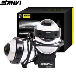 Sanvi A8Pro 3Inches Car Bi LED Projector Lens Headlight 5500K 50w Auto LED Projector headlamp Car Light Acceesories