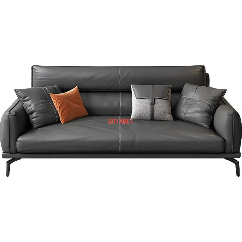 

Офисный диван, кофейный столик, простой современный, из воловьей кожи, для трех человек, модный, в скандинавском стиле