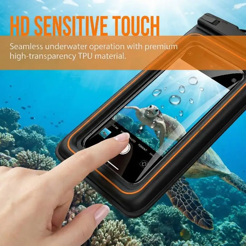 Waterproof Dual Pocket Phone Pouch with Lanyard - Universal Underwater Dry Bag
