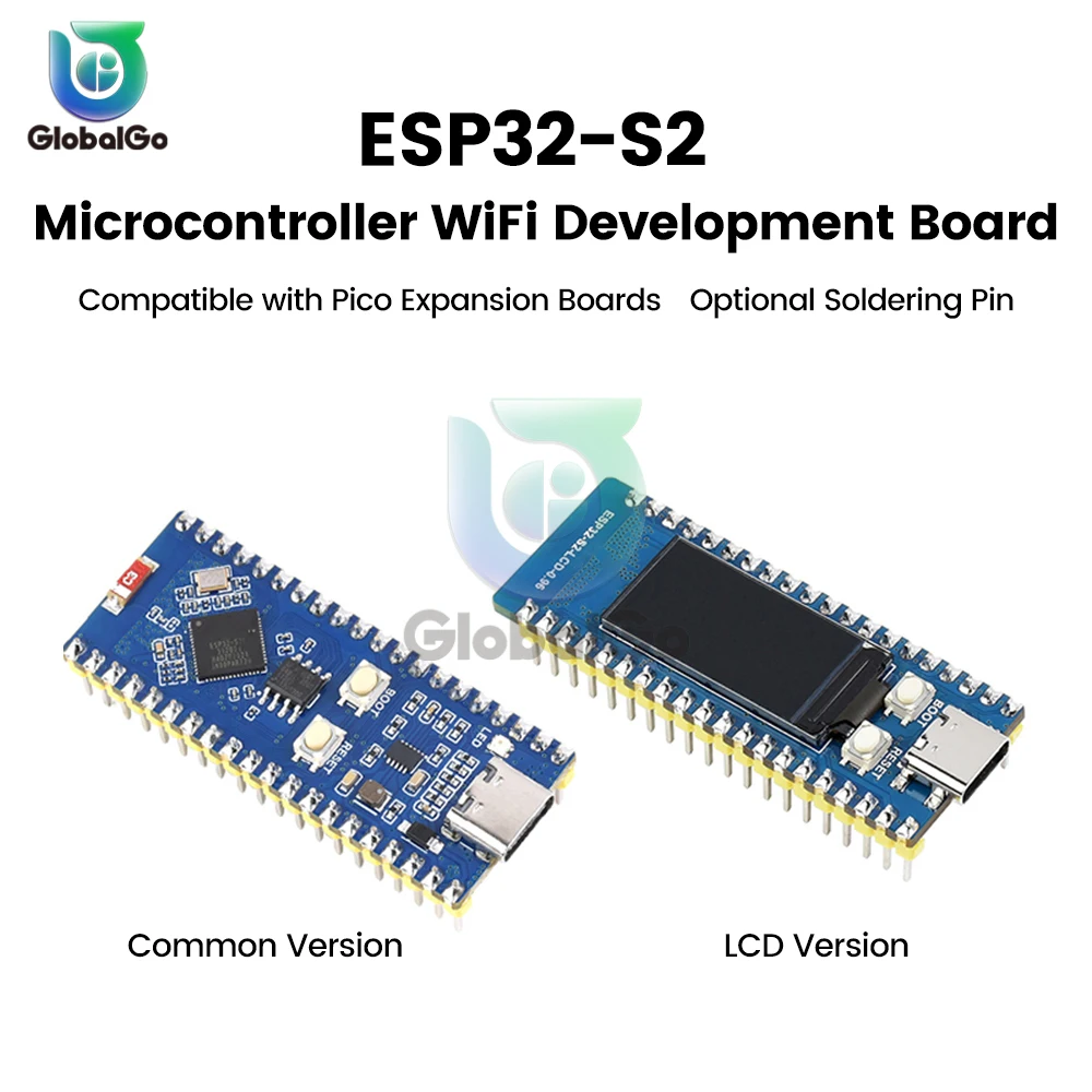 

ESP32-S2 Pico WiFi Development Board Microcontroller Single Core 32-bit 0.96-inch LCD Display Screen Development Module