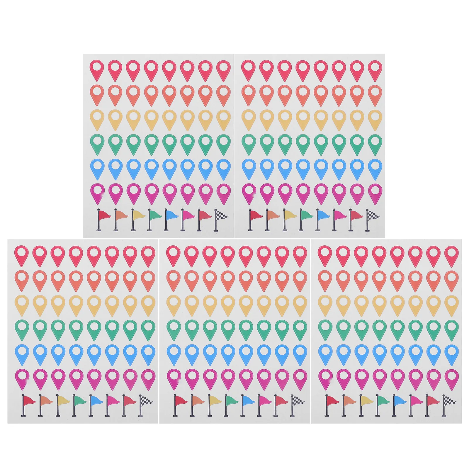 5장의 지리 스티커 가족 휴가 계획을 위한 다채로운 방수 지도 마커 사무실 여행 버킷리스트 추적