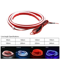 12V Car LED Daytime Running Light Scan Starting Car Hood Light Strip 1.5m/1.8m/2m/2.2m/2.4m Waterproof Auto Decorative Neon Lamp 5