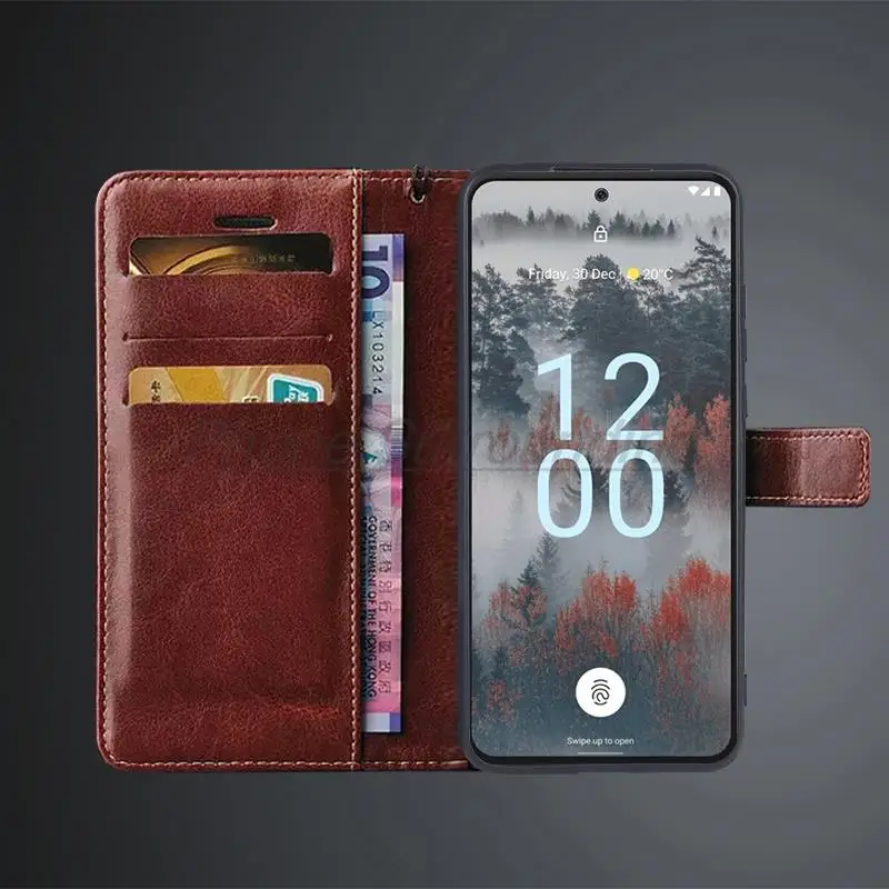 럭셔리 지갑 노키아 X30 6.43 Pu 가죽 커버 카드 홀더 홀스터 전화 쉘 비즈니스 Fundas Coque