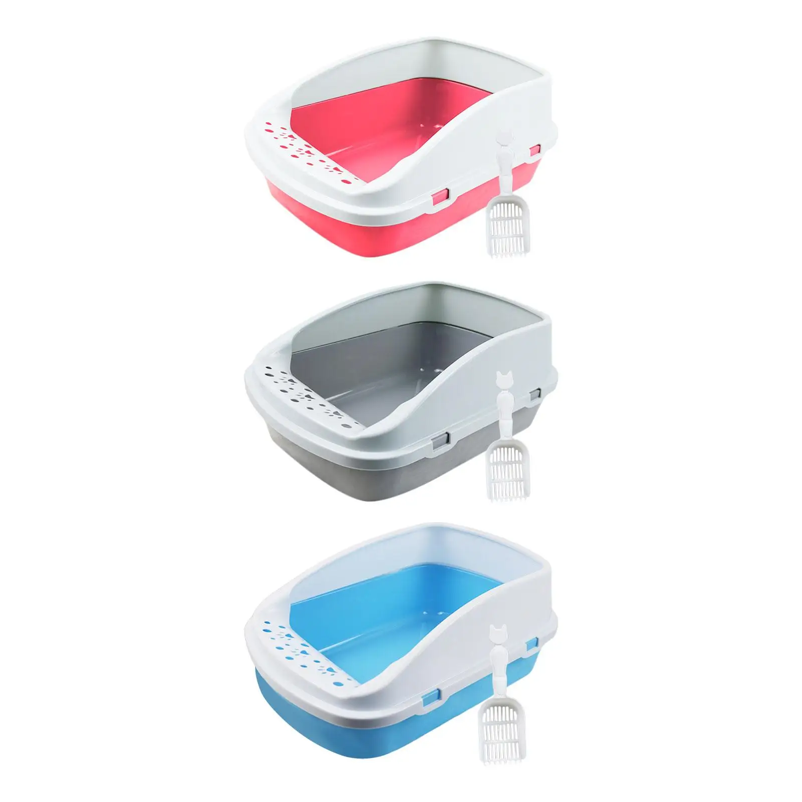 Cat Litter Tray Open Top Cat Litter Tray Splashproof Toilet Pet Bedpan Sand Box Kitten Toilet Kitty Pan
