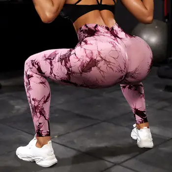 Women's Tie Dye Nine Tenths Leggings High Waist Yoga Pants Soft Stretchy Workout Running Pants Breathable Comfortable 1
