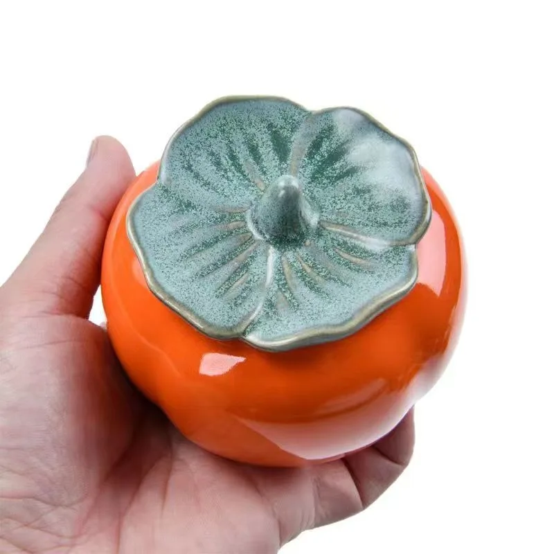 

Small Ceramic Tea Pot, Persimmon Sweet Candy Pot, Everything Goes Smoothly, Sealed