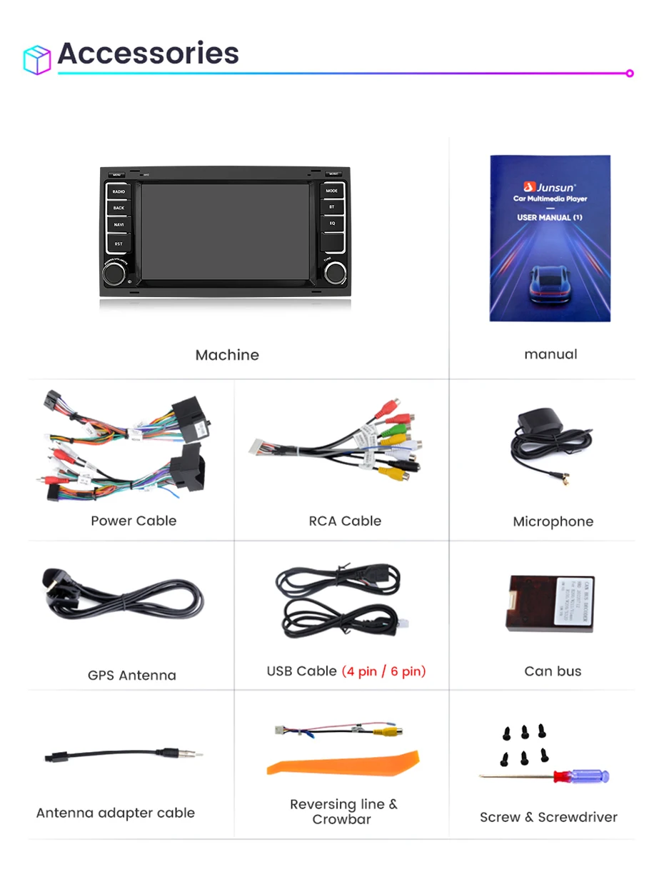 Junsun drahtlose carplay android auto auto intelligente systeme für volkswagen vw touareg multivan t5 transporte 2006-2018 gps auto – Detail 28