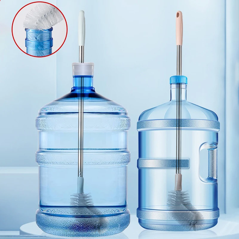 Description Picture 4 of itemHousehold Bucket Washing Brush With Stainless Steel Rod Plastic Water Dispenser Water Bucket Cleaning Brush Cleaner Gadgets