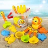 14/18PCS Children Toys Summer Beach Game Sand Bucket Shovel Silicone Sandbox Cube Accessories Bag Outdoor Water Toys for Kids 3