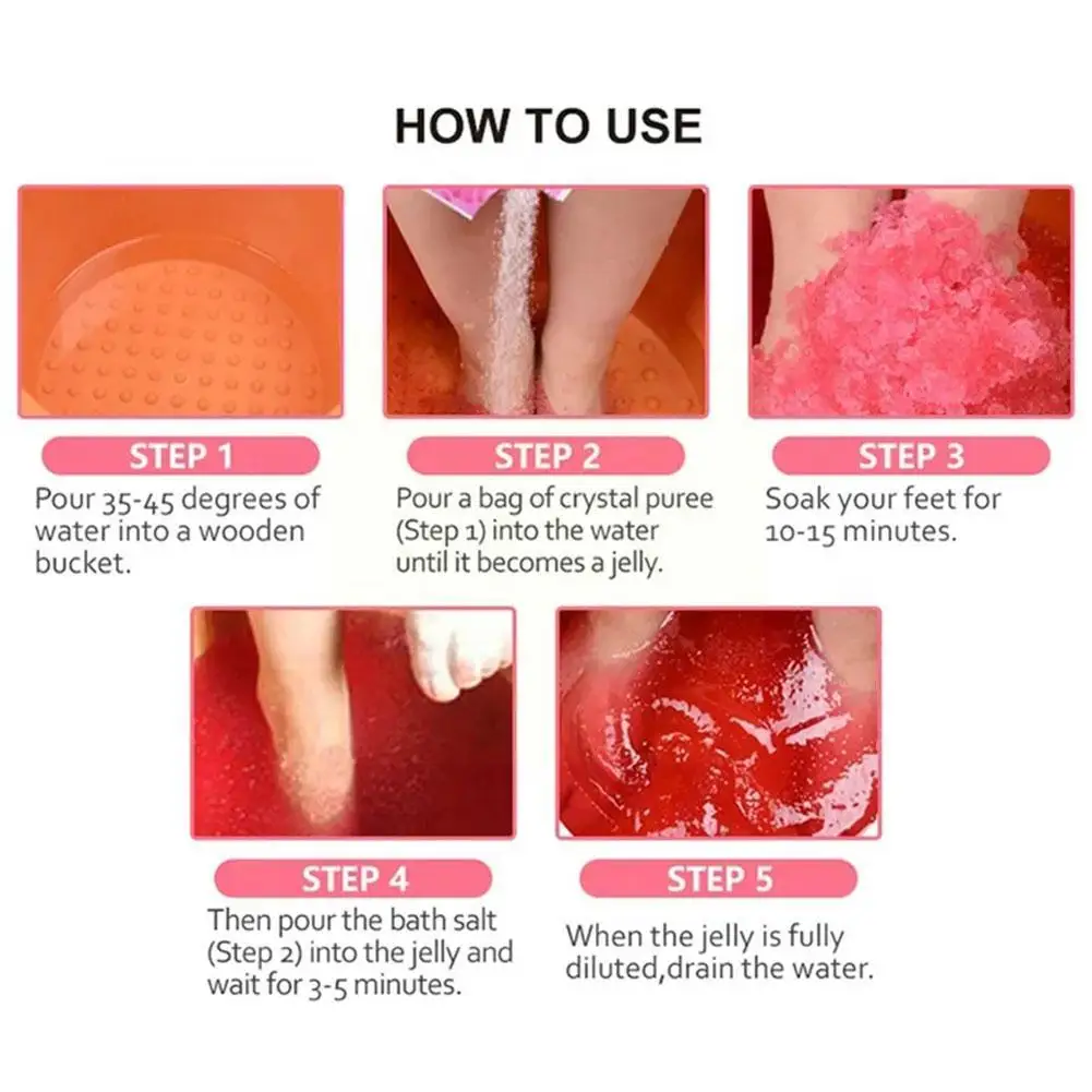 60g Rose Bubble Bath Powder Foot Bath Crystal Mud Body Salt Skin Foot Foot Mud Scruber Crystal Bath Exfoliation SPA Care Ba Q4P4 images - 6