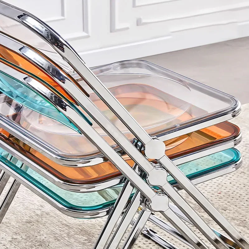 Kitchen Dining Chairs Transparent Chairs Folding Fashion Kitchen Chair Simple Sillas Para Comedor Household Dining Chair