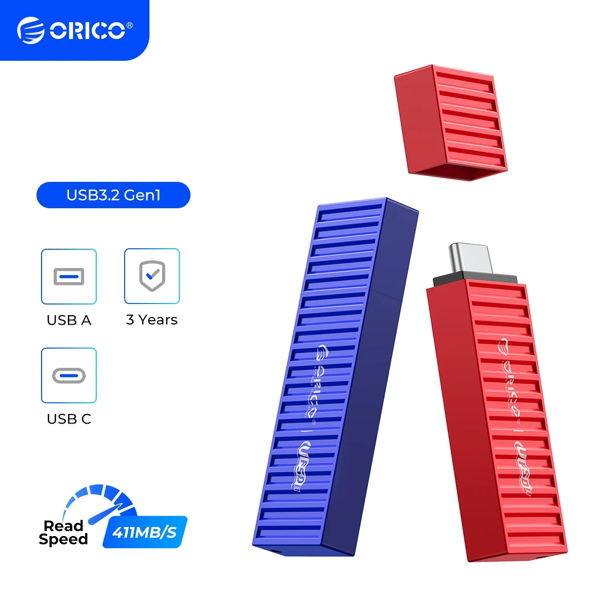 Orico-metal Usb Flash Drives com Interface tipo c Pen Drive Ufsd 512gb 256gb 128gb 64gb