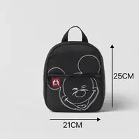 Mickey Disney Brand New Style Black Backpacks Children Printing Cute Soft Fashion Trendy Simple Canvas Bags For Baby Girls Boys 5