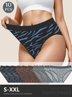 10pcs Women'S Panties Low Waist Bikini Panties  Seamless High Elasticity Breathability Women's Hipster Briefs