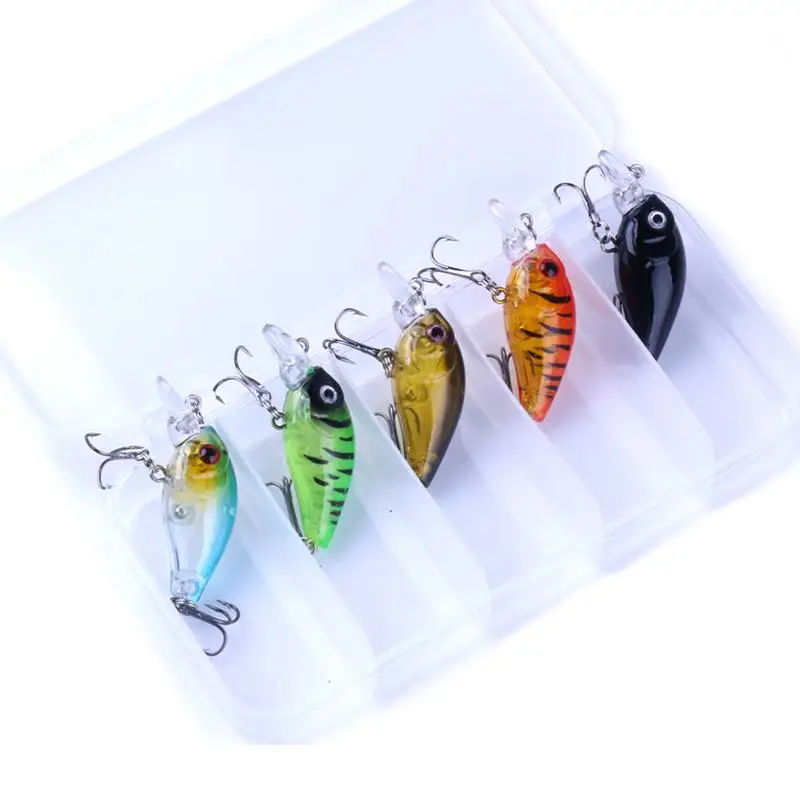 

Lure Set Fishing Lure Bait With Rustproof Treble Hook 5pcs Fishing Bait Fishing Accessory Built-in Gravity Sphere For Freshwater