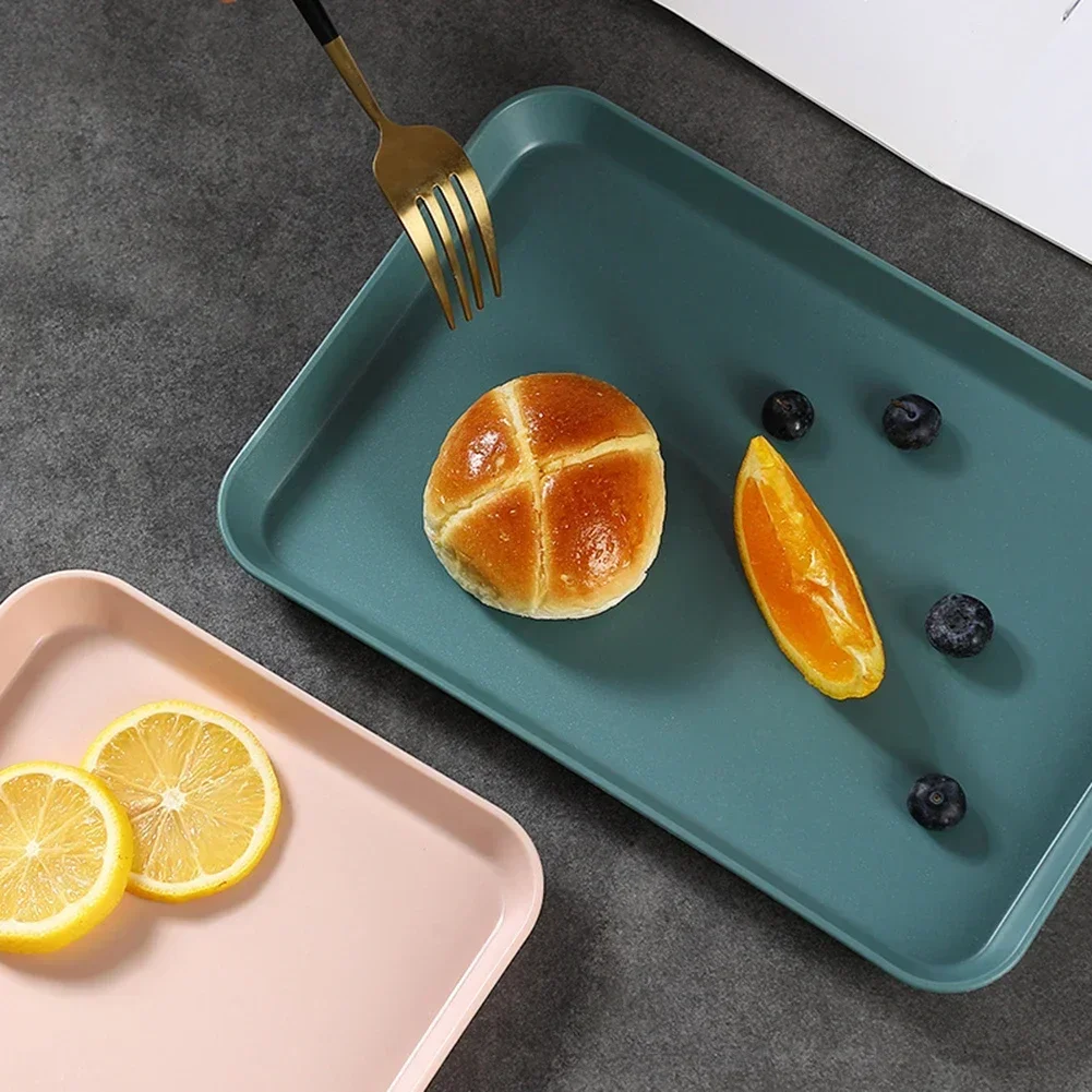 1Pc Rectangular Serving Tray Anti Slip Scratch Resistant Smooth Tray Plate Food Plate For Kitchen Home Decoration Accessories 6