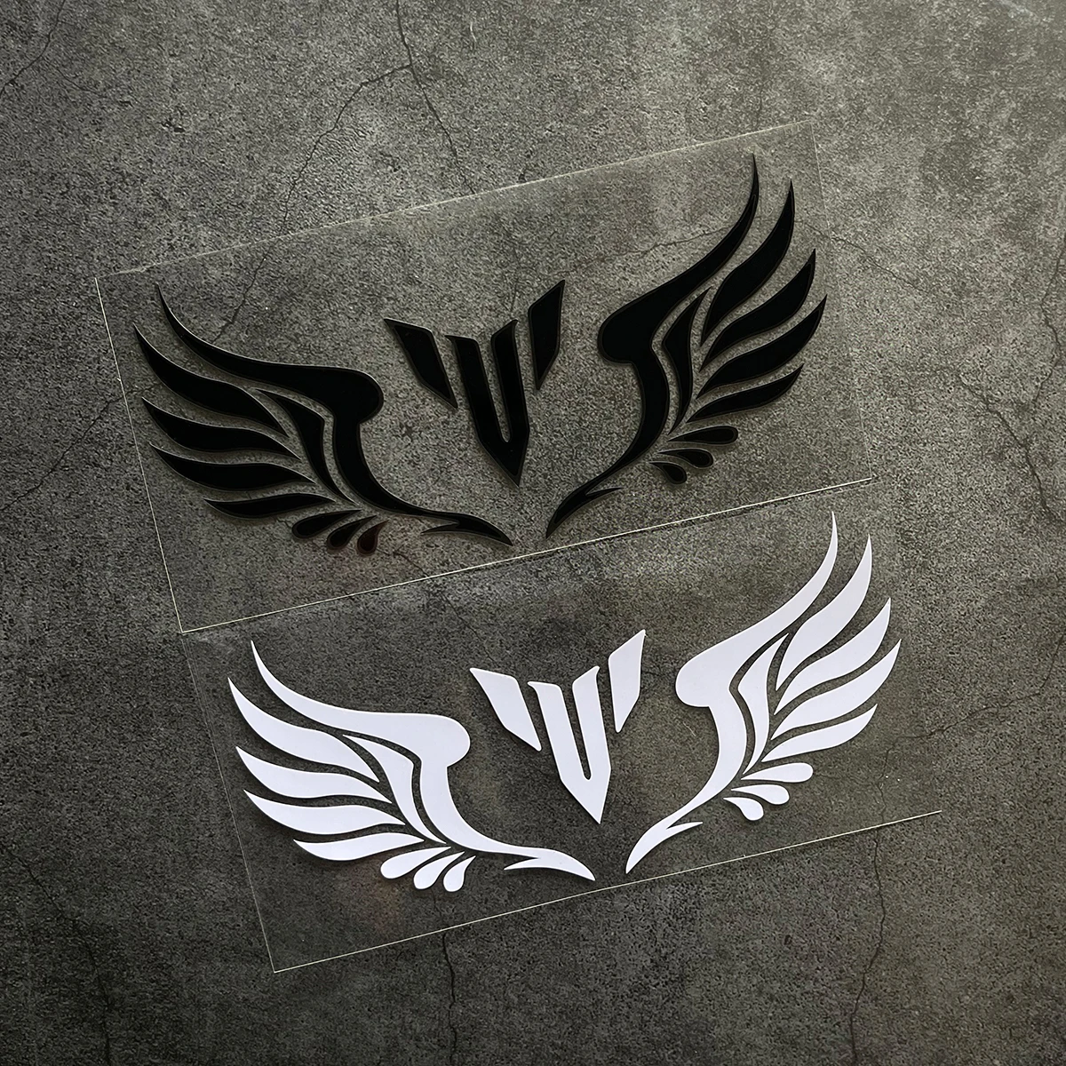 Reflective motorcycle decal on fuel tank
