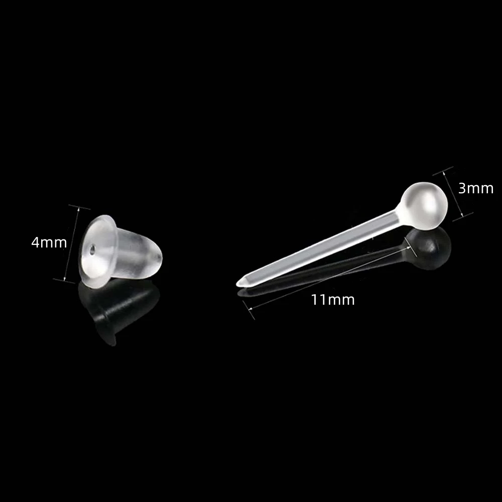 600 Pezzi Fermagli Per Orecchini In Silicone Trasparente, A Forma Di Fiore, Diametro 4,5 Mm, Per Fai Da Te E Ricambi